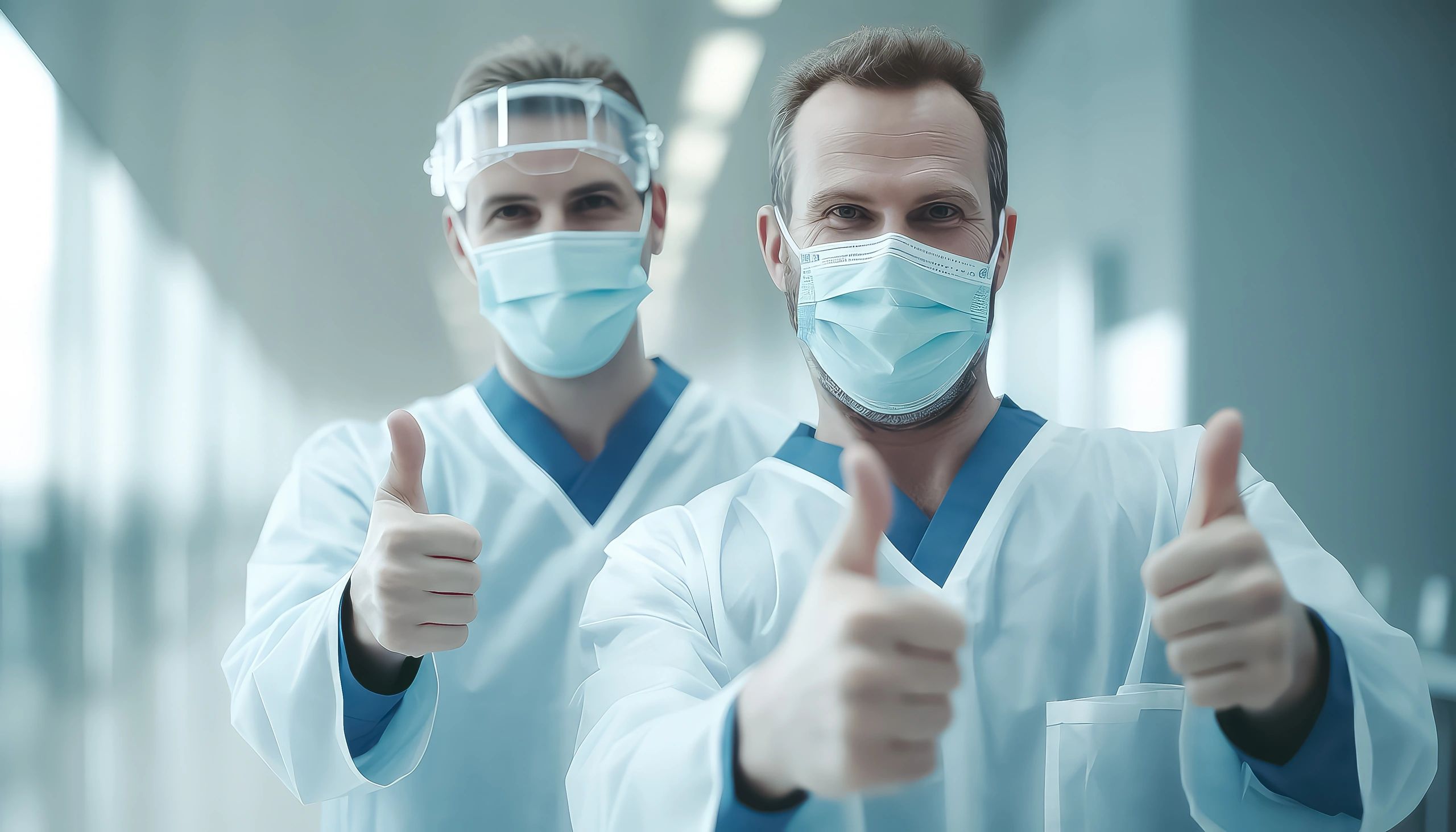 Illustrative physician team in a clinical setting